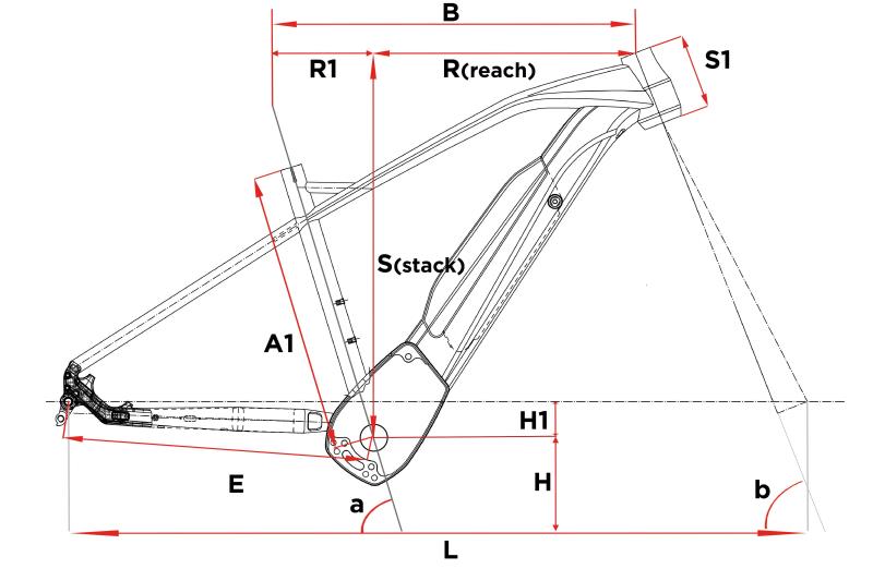 velikost rámu - geometrie FANTIC Integra XF2 barva ČERVENÁ ČERNÁ